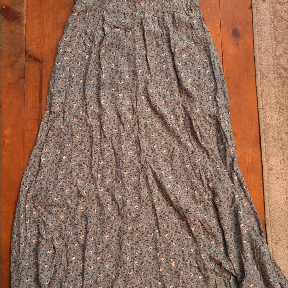 Floral Blue Maxi Skirt